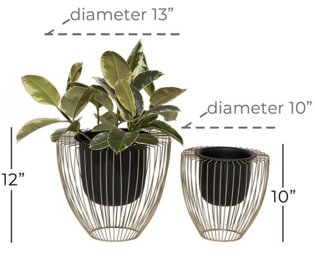 Deco Marche 2-Piece Black Planter Set-2