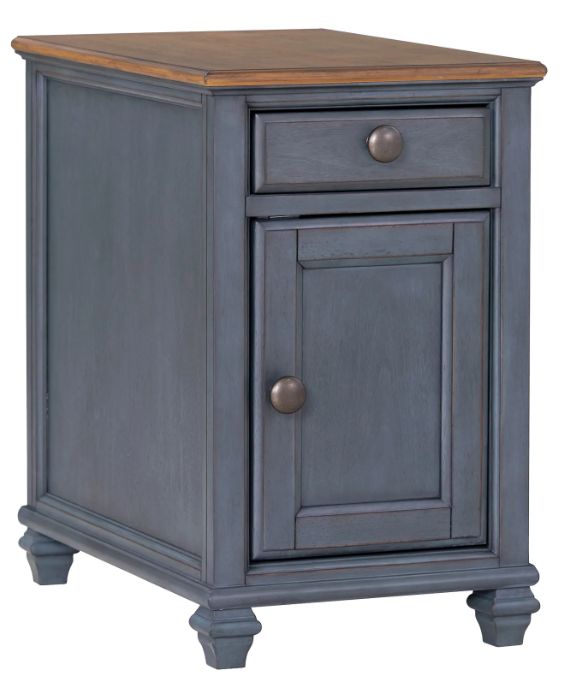 Legends Home Americana Whiskey Chairside Table with Blue Base-0