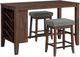 Elements International Santa Barbara 3-Piece Dark Gray/Walnut Dining room Set-0