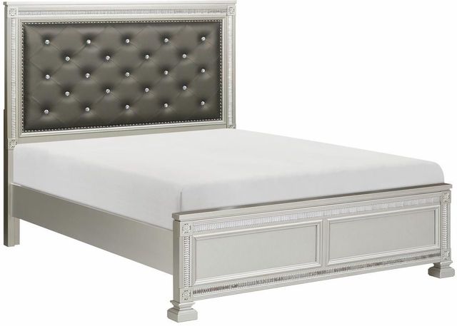 Homelegance® Bevelle Gray/Silver Queen Upholstered Panel Bed-0
