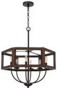 Cal® Lighting & Accessories Renton Oak Hexagon Metal/Rubber Wood Chandelier-0