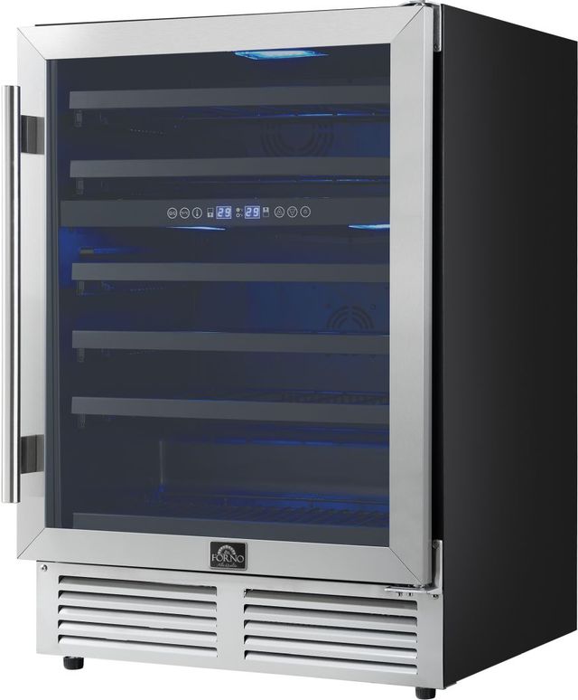 FORNO® Bacchino Series Alta Qualita 24" 4.8 Cu. Ft. Fingerprint Resistant Stainless Steel Wine Cooler -1
