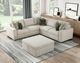 Homelegance® Isla 4-Piece Sand L-Shape Sectional with Pull-out Bed and Ottoman-1