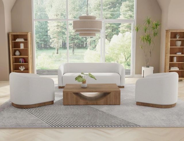 International Furniture Direct Suomi Light Beige/Brown Sofa-1