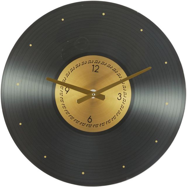 Deco Marche Black 20” Musical Notes Record Style Wall Clock-0