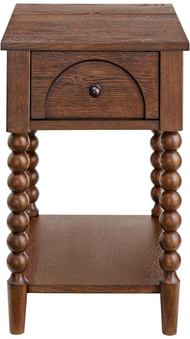 Martin Svensson Turned Wood Cocoa Brown Rectangular End Table-2