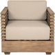 Armen Living Vivid Brown/Taupe Fabric/Wood Outdoor Chair -3