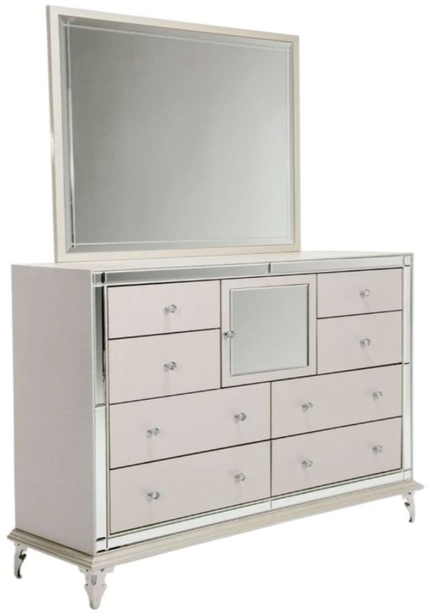 Michael Amini® Hollywood Loft Frost Dresser and Mirror-0