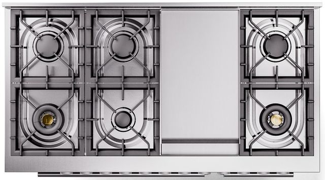 Ilve® Professional Plus II 48" Blue Grey Pro Style Dual Fuel Range-1