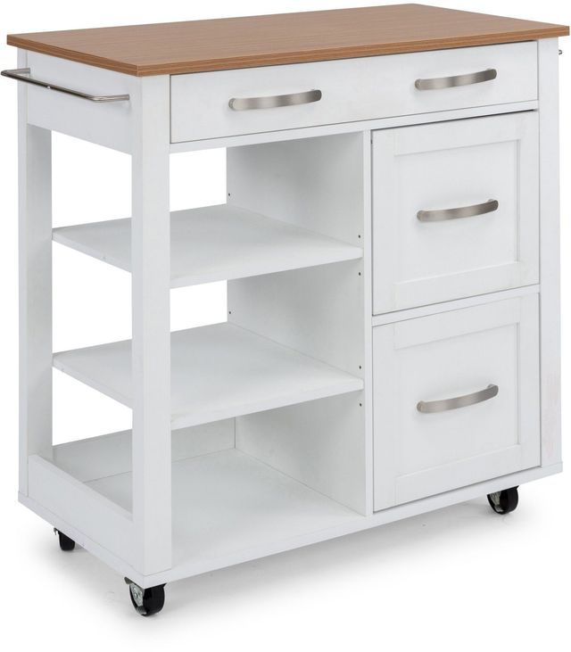 homestyles® Storage Plus Off-White Kitchen Cart-1