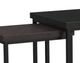 Elements International Nestor 3-Piece Armadillo/Espresso/Smoke Gray Nesting Tables with Black Base Set-1