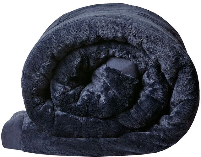 Olliix by Madison Park Navy Full/Queen Coleman Reversible Down Alternative Blanket-2