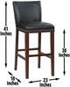 Steve Silver Co. Tiffany Black/Espresso Upholstered Bar Stool-2