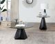 Furniture of America® Bishop Gray Glass End Table with Black Base-1