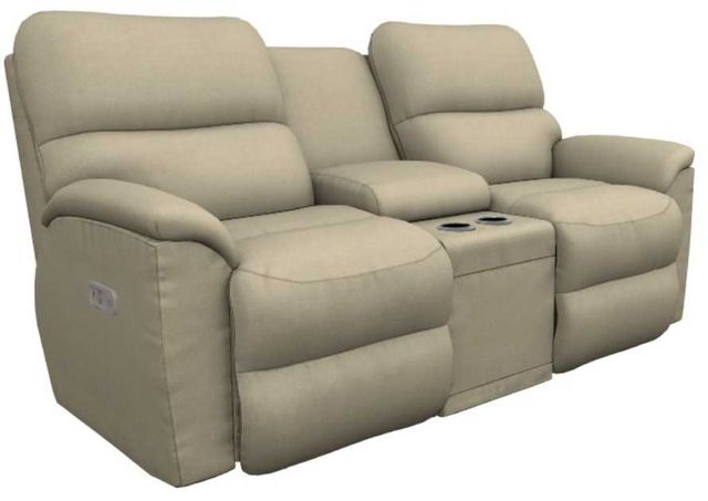 La-Z-Boy® Brooks Sand Power Reclining Loveseat with Headrest and Console-0