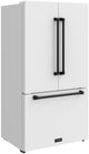 Thor Kitchen Gordon Ramsay Series 36" White French Door Counter Depth Refrigerator with Ice Maker & Black Hardware-4