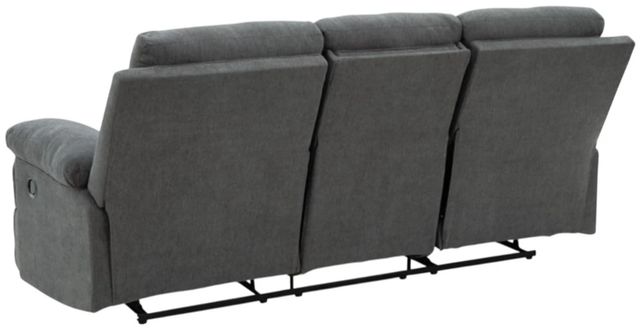 Signature Design by Ashley® Tarrant Charcoal Manual Reclining Sofa with Drop Down Table-3