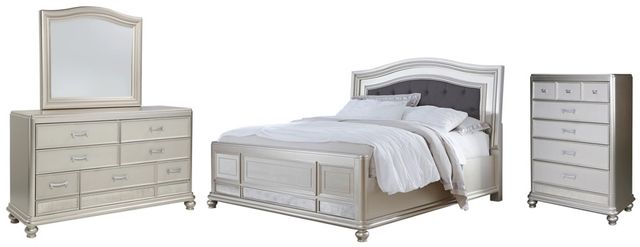 Signature Design by Ashley® Coralayne 4-Piece Gray Queen Panel Bed Set-0