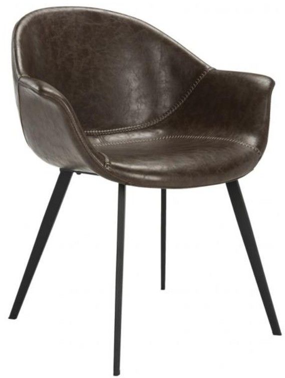 Safavieh Dublin 2-Piece Black/Dark Brown Dining Tub Arm Chair Set-1