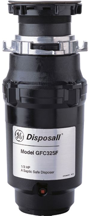 GE® 1/3 Horsepower Continuous Feed Food Waste Disposer-Black-0