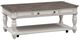 Liberty Furniture Magnolia Manor Weathered Bark Cocktail Table with Antique White Base-0