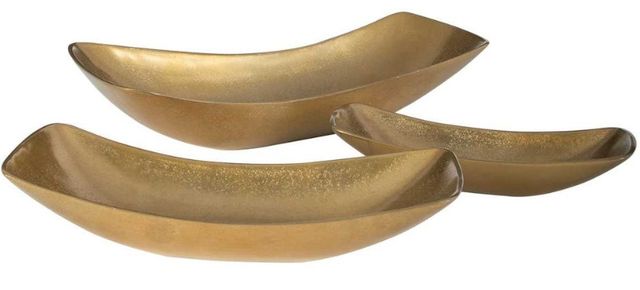 Uttermost® Anas 3-Piece Antique Brass Bowl Set-2
