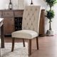 Furniture of America® Sania III 2-Piece Beige/Rustic Oak Dining Side Chair Set-1