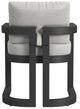 Sunset West Malibu Matte Coal Aluminum Outdoor Dining Arm Chair with Cast Silver Cushion-3