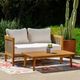 Linon St. Lucia 2-Piece Beige/Brown Acacia/Fabric Outdoor Conversation Set-1