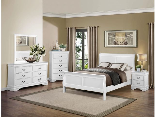 Homelegance® Mayville White California King Sleigh Bed-1