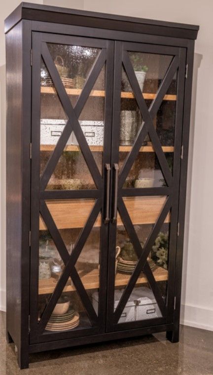Signature Design by Ashley® Ridgester Black/Light Brown Display Cabinet-1