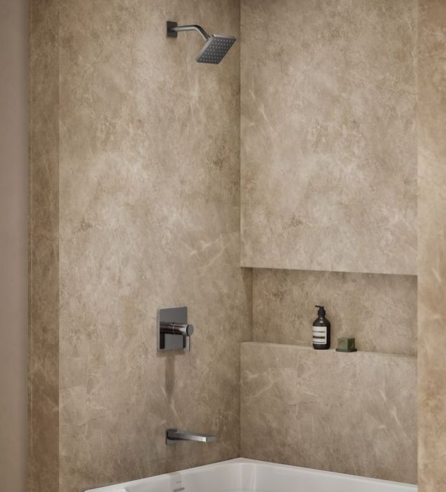 KOHLER® Parallel® Rite-Temp® Vibrant Titanium 1.75 GPM Bath and Shower Trim Kit-1