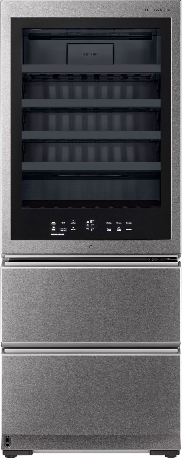 LG Signature 28" Textured Steel™ Wine Cooler
