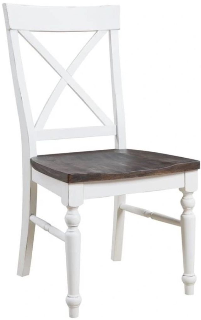 Emerald Home Mountain Retreat Antique White Dining Chair-0