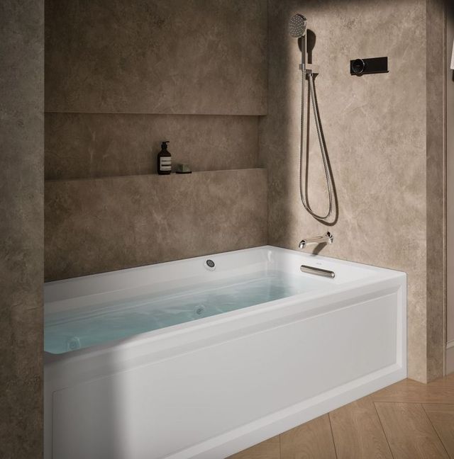 KOHLER® Archer® White 72" x 36" Alcove Whirlpool Bath with Bask® Heated Surface - Right Drain-1