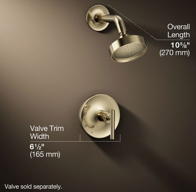 KOHLER® Purist® Rite-Temp® Vibrant French Gold 2.5 GPM Shower Trim Kit with Lever Handle-2