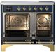 Ilve® Majestic III 40" Midnight Blue Pro Style Induction Range with Triple Glass Door and Brass Trim-1