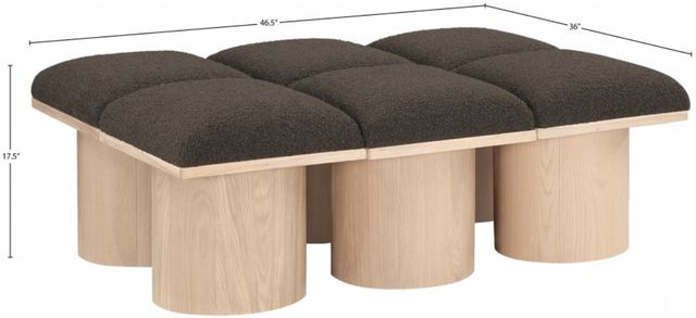 Meridian Furniture Pavilion 6-Piece Brown/Natural 47" Modular Bench Set-2