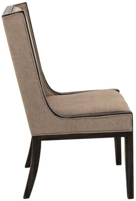 International Furniture Direct Balam Brown/Stained Dark High Backrest Side Chair-3