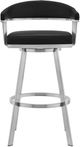 Armen Living Chelsea Black/Brushed Stainless Steel Swivel Counter Stool-4