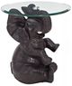 Powell® Ernie Glass Top Elephant Side Table with Dark Gray Base-0