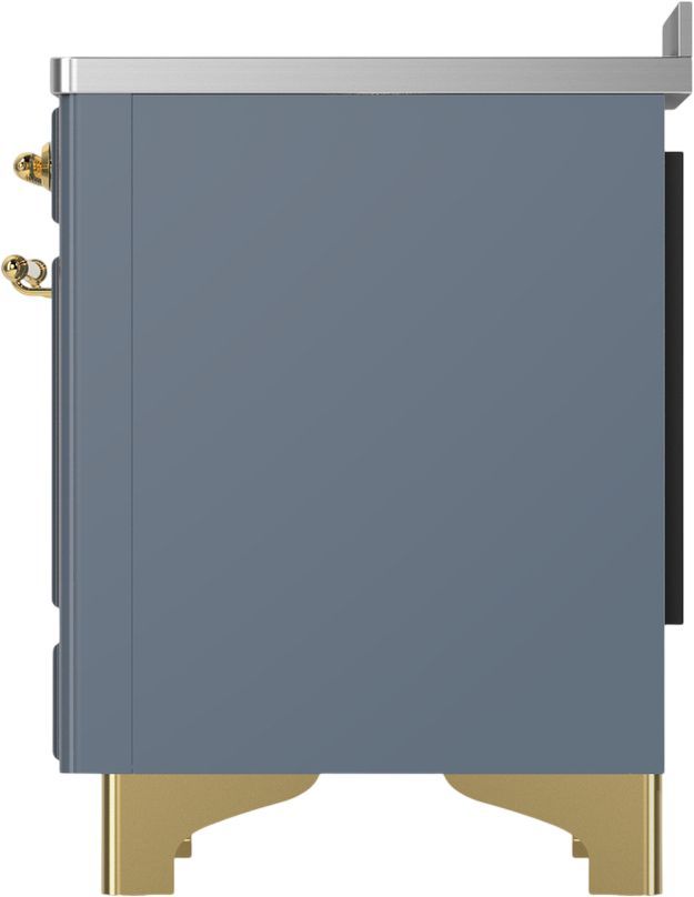 Ilve® Majestic III 48" Blue Gray Pro Style Induction Range with 6 Elements and Brass Trim-3