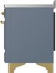Ilve® Majestic III 48" Blue Gray Pro Style Induction Range with 6 Elements and Brass Trim-3