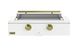 Caliber™ Rockwell Social 42" Matte White Built-In Liquid Propane Outdoor Griddle with Brass Hardware-0