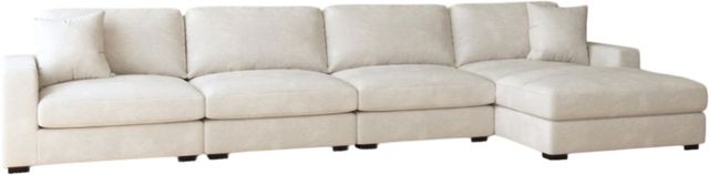 Elements International Arizona 4-Piece Steno Beige Right-Arm Facing Sectional and Chaise-0