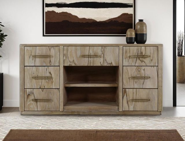 International Furniture Direct Balam Stained White 70" Console-1