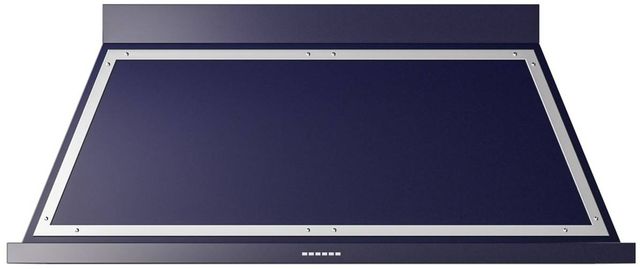Ilve® Nostalgie II Noblesse 60" Midnight Blue Wall Mounted Range Hood with Chrome Trim-0