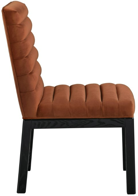 Meridian Furniture - Evelyn Cognac Velvet Dining Chair - Brown
