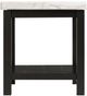 Elements International Marcello Black End Table with White Marble Top-4