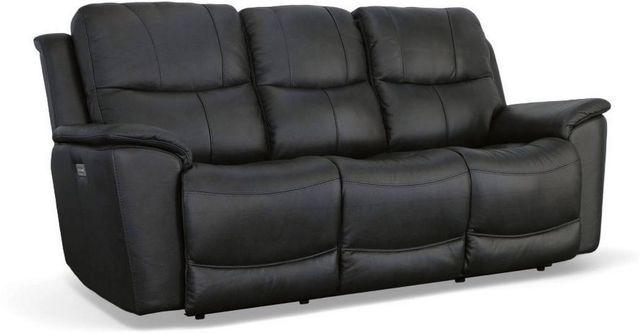 Flexsteel® Cade Black Power Reclining Sofa with Power Headrests and Lumbar-0